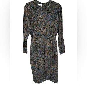 Vintage Norman Marcus Paisley Dress Size 4